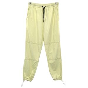 Zara Drawstring Cuff Joggers Track Pants Pale Yellow